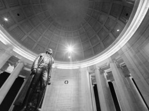 Thomas Jefferson Memorial, Washington DC, USA, United States of America, black and white.